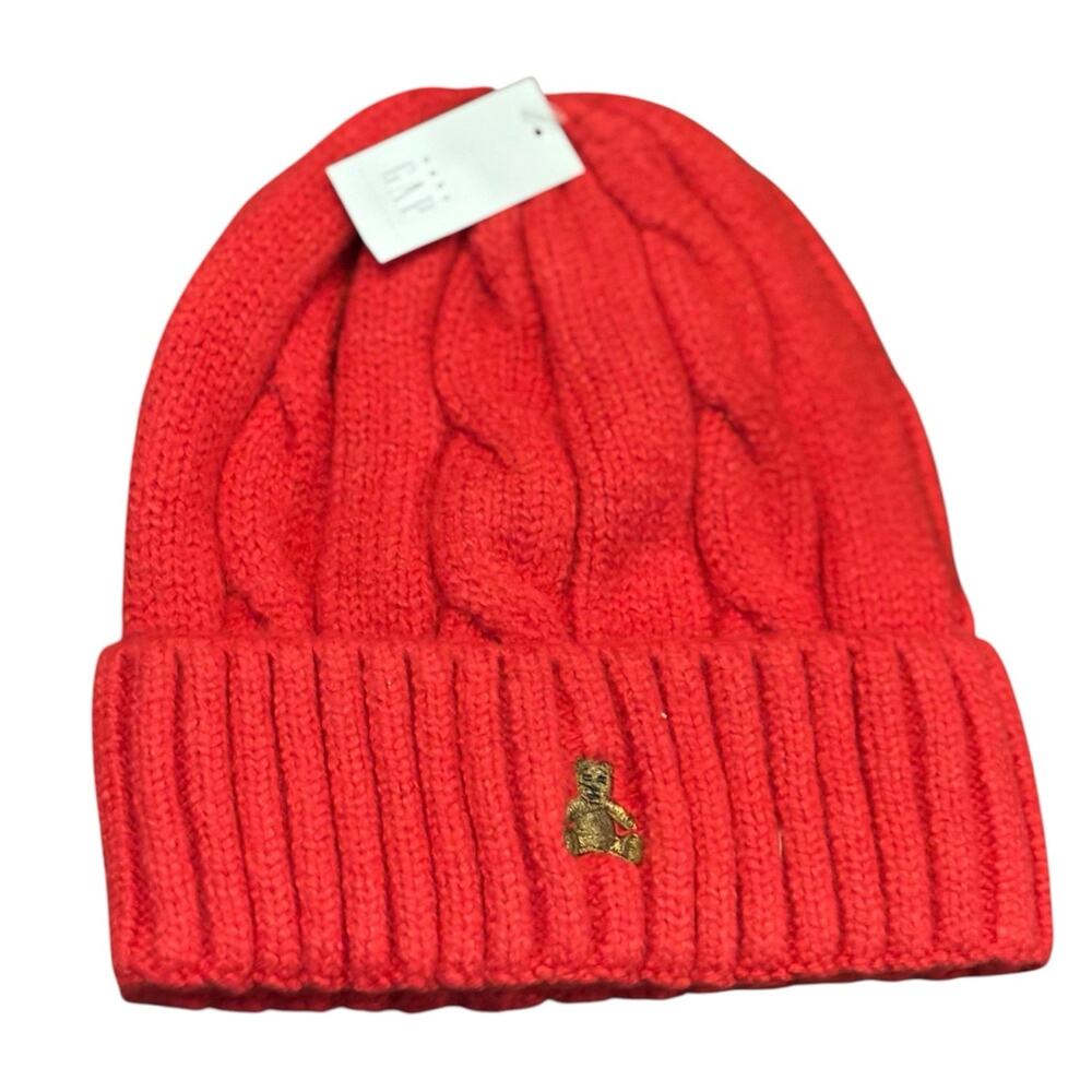 NWT Baby Gap 0-6 M red knit hat